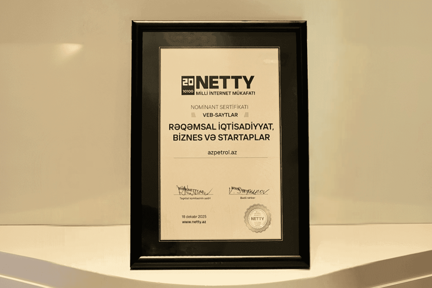 “Azpetrol” Company’s Official Website Has Been Honored with an Award