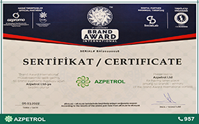 Компания Azpetrol стала победителем конкурса «Brand Award International» 